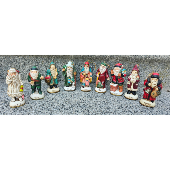 Memories of Santa Collection Vintage Father Christmas Ornament Lot Of 9 - Picture 1 of 6